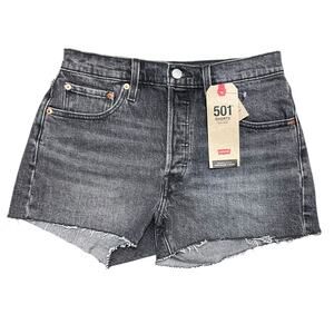 NWT Levi's 501 Shorts Black Grey Denim Jean Cutoffs High Rise Cut Offs sz 28 New